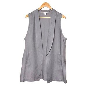 KENAR grey linen vest XL